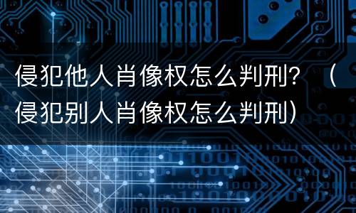 侵犯他人肖像权怎么判刑？（侵犯别人肖像权怎么判刑）