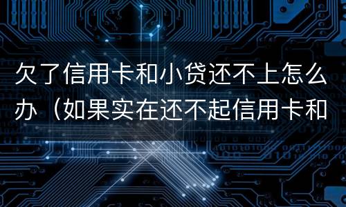 欠了信用卡和小贷还不上怎么办（如果实在还不起信用卡和贷款怎么办）