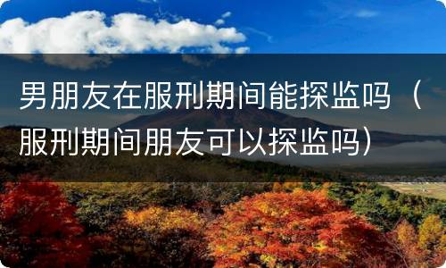 男朋友在服刑期间能探监吗（服刑期间朋友可以探监吗）