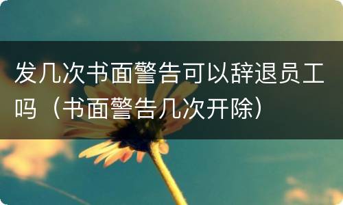 发几次书面警告可以辞退员工吗（书面警告几次开除）