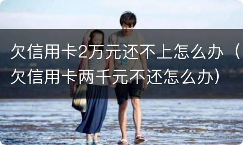 欠信用卡2万元还不上怎么办（欠信用卡两千元不还怎么办）