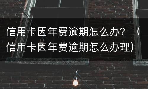 信用卡因年费逾期怎么办？（信用卡因年费逾期怎么办理）