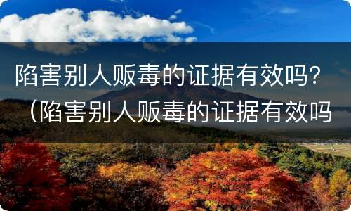 陷害别人贩毒的证据有效吗？（陷害别人贩毒的证据有效吗）