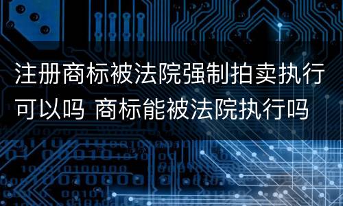 注册商标被法院强制拍卖执行可以吗 商标能被法院执行吗