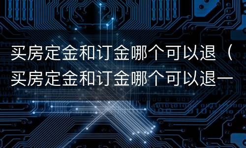 买房定金和订金哪个可以退（买房定金和订金哪个可以退一些）