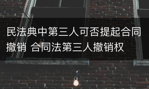 民法典中第三人可否提起合同撤销 合同法第三人撤销权