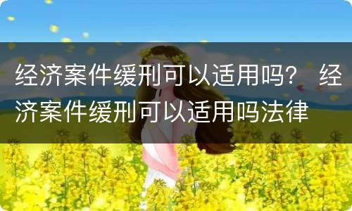 经济案件缓刑可以适用吗？ 经济案件缓刑可以适用吗法律