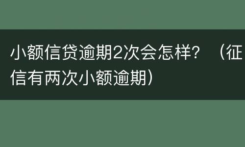 小额信贷逾期2次会怎样？（征信有两次小额逾期）