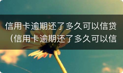信用卡逾期还了多久可以信贷（信用卡逾期还了多久可以信贷担保）