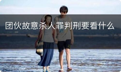 团伙故意杀人罪判刑要看什么