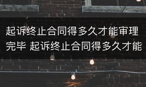 起诉终止合同得多久才能审理完毕 起诉终止合同得多久才能审理完毕呢