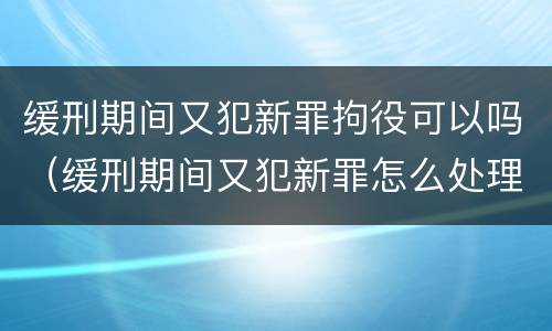 缓刑期间又犯新罪拘役可以吗（缓刑期间又犯新罪怎么处理）