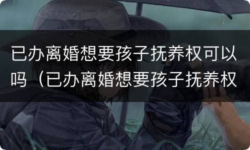 已办离婚想要孩子抚养权可以吗（已办离婚想要孩子抚养权可以吗女方）