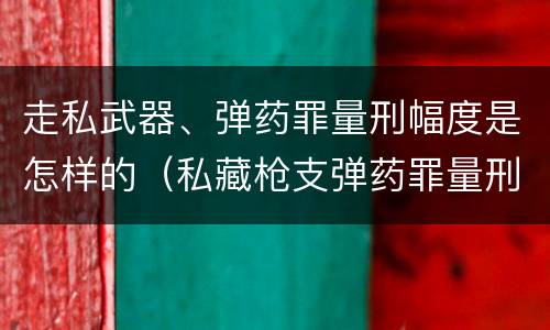 走私武器、弹药罪量刑幅度是怎样的（私藏枪支弹药罪量刑）