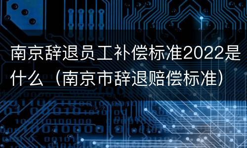南京辞退员工补偿标准2022是什么（南京市辞退赔偿标准）