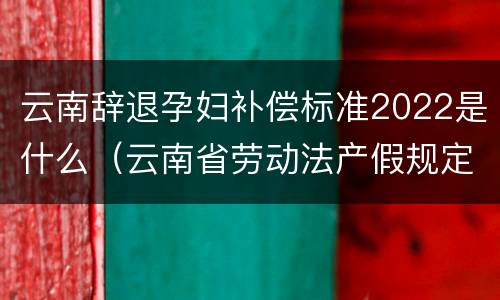 云南辞退孕妇补偿标准2022是什么（云南省劳动法产假规定）