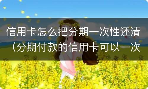 信用卡怎么把分期一次性还清（分期付款的信用卡可以一次性还清吗）