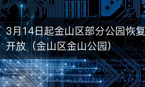 3月14日起金山区部分公园恢复开放（金山区金山公园）
