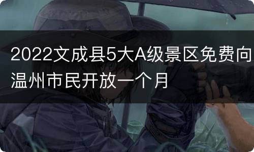 2022文成县5大A级景区免费向温州市民开放一个月