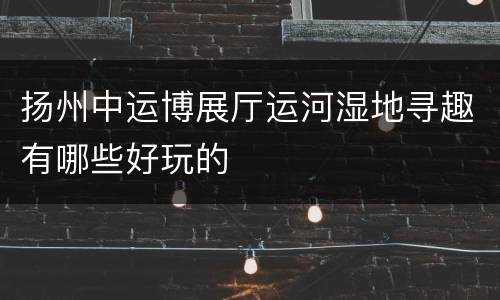 扬州中运博展厅运河湿地寻趣有哪些好玩的