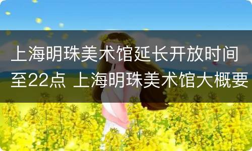 上海明珠美术馆延长开放时间至22点 上海明珠美术馆大概要玩多久