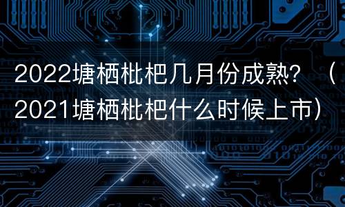 2022塘栖枇杷几月份成熟？（2021塘栖枇杷什么时候上市）