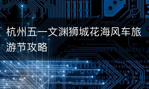 杭州五一文渊狮城花海风车旅游节攻略