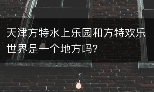 天津方特水上乐园和方特欢乐世界是一个地方吗？