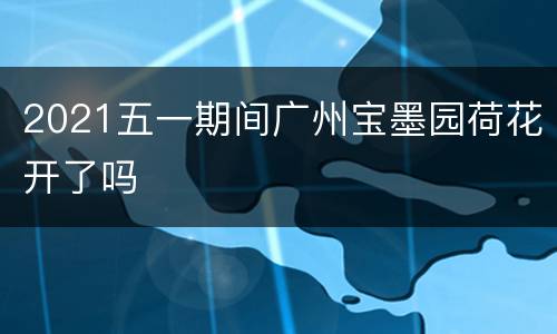 2021五一期间广州宝墨园荷花开了吗