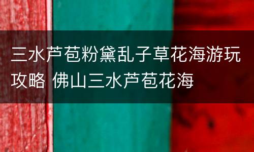 三水芦苞粉黛乱子草花海游玩攻略 佛山三水芦苞花海