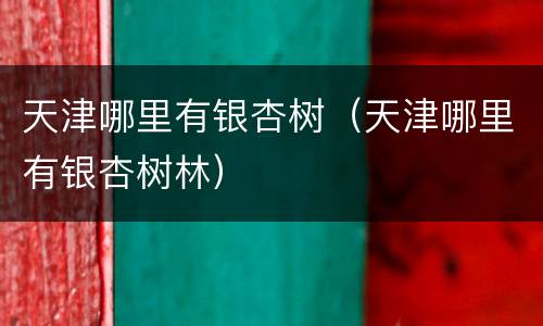 天津哪里有银杏树（天津哪里有银杏树林）