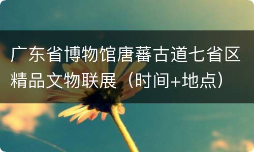 广东省博物馆唐蕃古道七省区精品文物联展（时间+地点）