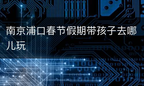 南京浦口春节假期带孩子去哪儿玩