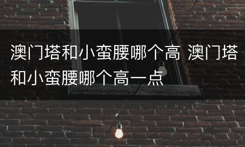 澳门塔和小蛮腰哪个高 澳门塔和小蛮腰哪个高一点