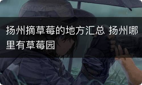 扬州摘草莓的地方汇总 扬州哪里有草莓园