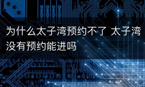为什么太子湾预约不了 太子湾没有预约能进吗