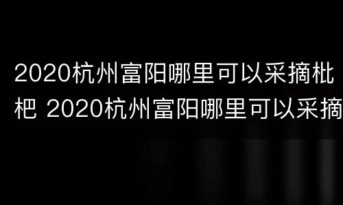 2020杭州富阳哪里可以采摘枇杷 2020杭州富阳哪里可以采摘枇杷树