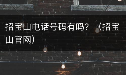 招宝山电话号码有吗？（招宝山官网）