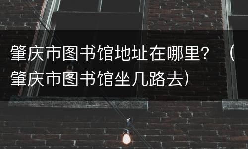 肇庆市图书馆地址在哪里？（肇庆市图书馆坐几路去）