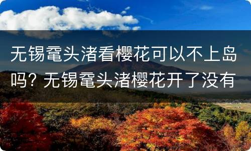 无锡鼋头渚看樱花可以不上岛吗? 无锡鼋头渚樱花开了没有