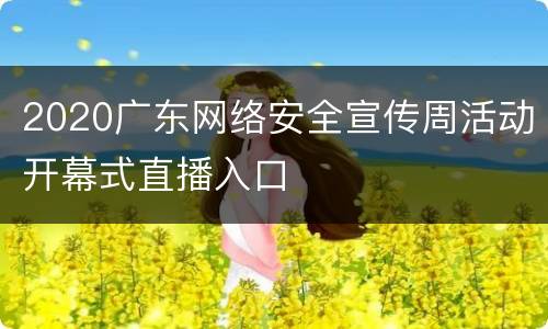 2020广东网络安全宣传周活动开幕式直播入口