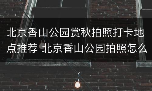 北京香山公园赏秋拍照打卡地点推荐 北京香山公园拍照怎么拍好看