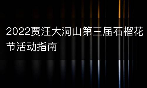 2022贾汪大洞山第三届石榴花节活动指南