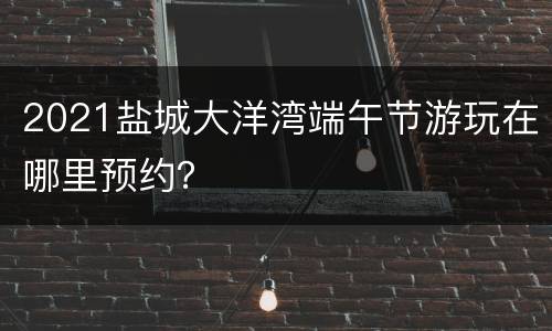 2021盐城大洋湾端午节游玩在哪里预约？