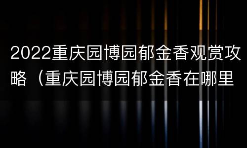 2022重庆园博园郁金香观赏攻略（重庆园博园郁金香在哪里）