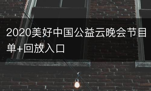 2020美好中国公益云晚会节目单+回放入口