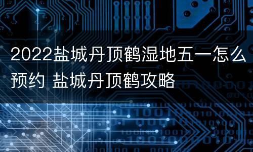 2022盐城丹顶鹤湿地五一怎么预约 盐城丹顶鹤攻略