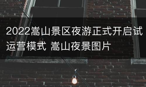 2022嵩山景区夜游正式开启试运营模式 嵩山夜景图片