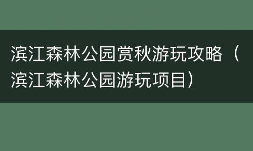 滨江森林公园赏秋游玩攻略（滨江森林公园游玩项目）