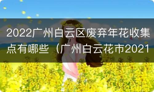 2022广州白云区废弃年花收集点有哪些（广州白云花市2021）